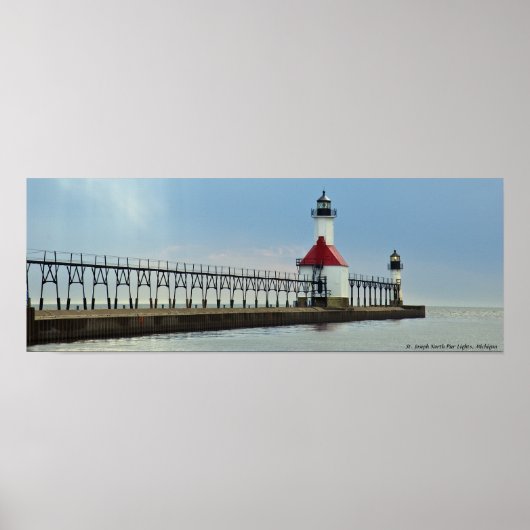 St. Joseph North Pier Lights, Michigan Poster (Vorne)