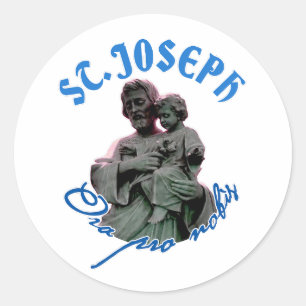St Joseph: Ora pro nobis Runder Aufkleber