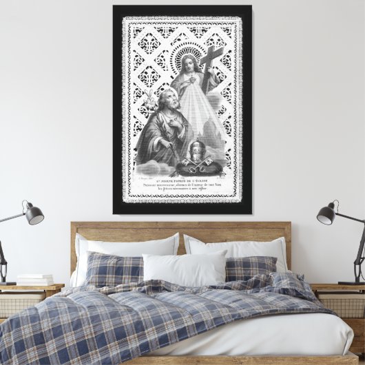 St. Joseph, Papalsymbole und die SHJ (LT 02) Can Leinwanddruck (Insitu (Schlafzimmer))