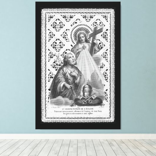 St. Joseph, Papalsymbole und die SHJ (LT 02) Can Leinwanddruck (Insitu (Holzboden))