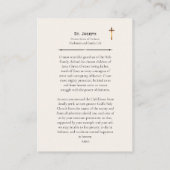 St. Joseph Patron Saint Catholic Prayer Card Platzkarte (Rückseite)
