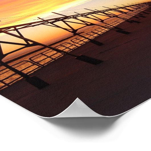 St. Joseph Pier Light, Michigan Poster (Ecke)