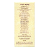 St. Joseph Rack Card mit Memorare & Litany Werbekarte (Hinten)