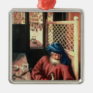 St Joseph schilderte als mittelalterlicher Silbernes Ornament