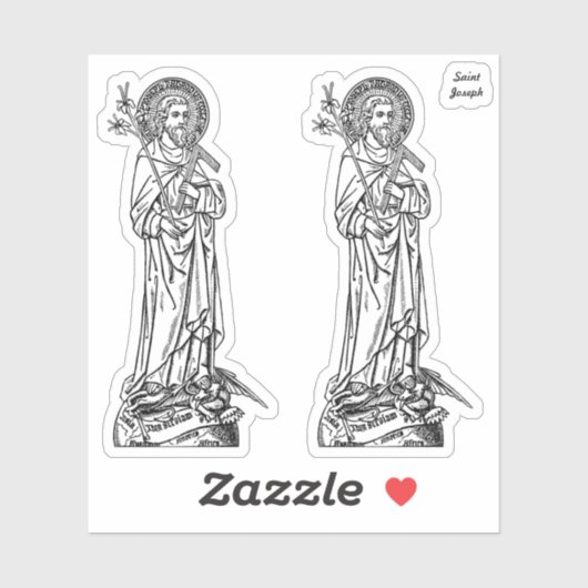 St. Joseph, Schirmherr der Kirche (DT 01) Aufkleber (Blatt)