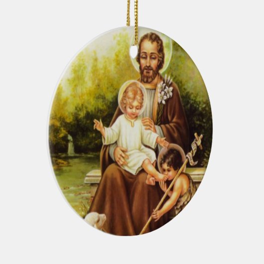 St Joseph /St. Doppelte mit Seiten versehene Keramik Ornament (Rechts)