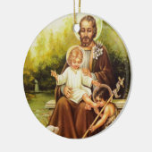 St Joseph /St. Doppelte mit Seiten versehene Keramik Ornament (Links)