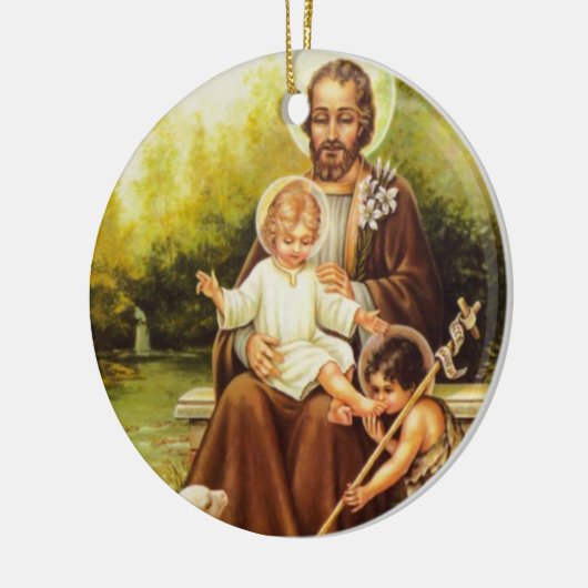 St Joseph /St. Doppelte mit Seiten versehene Keramik Ornament (Links)