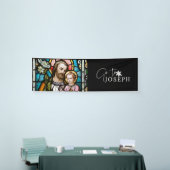 St. Joseph Stached Glass Religious Jesus Banner (Messeveranstaltung)
