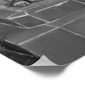 St. Joseph Statue Schwarz-Weiß-Foto Poster (Ecke)