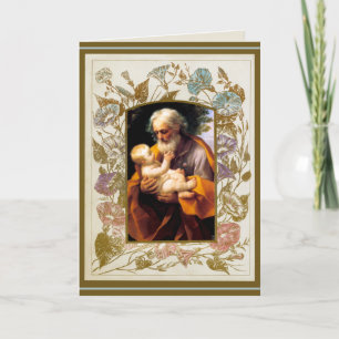 St. Joseph-Tag-Kind Jesus Religiöse Vintag Karte