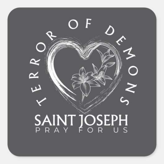 St Joseph Terror of Demons Quadratischer Aufkleber (Vorderseite)