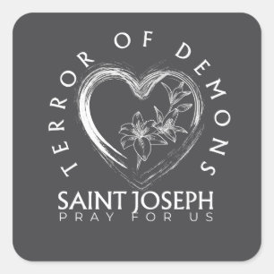 St Joseph Terror of Demons Quadratischer Aufkleber