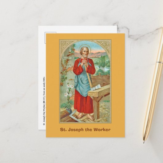 St. Joseph the Worker (BK 31) Postkarte (Vorderseite/Rückseite Beispiel)