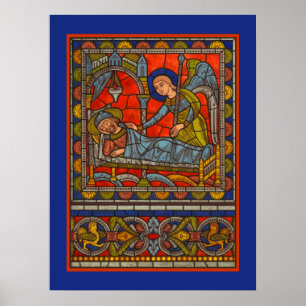 St Joseph TraumBuntglas-Chartres-Fenster Poster