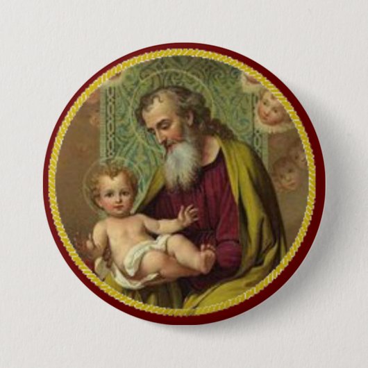 St Joseph u. Kind Jesus Button (Vorderseite)