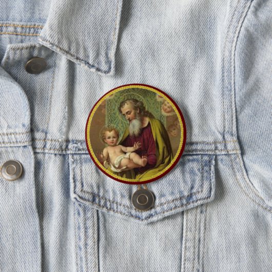 St Joseph u. Kind Jesus Button (Beispiel)