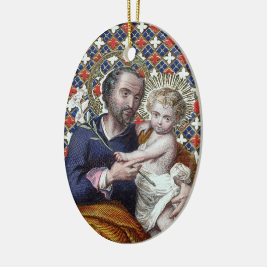 St. Joseph und das Christ Child (DPT 002) Keramik Ornament (Links)