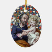 St. Joseph und das Christ Child (DPT 002) Keramik Ornament (Vorne)