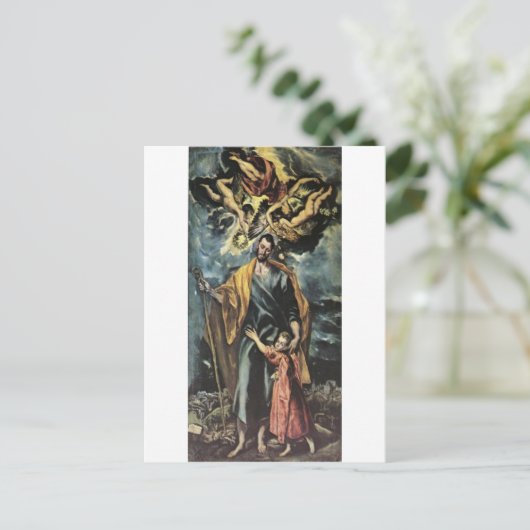 St. Joseph und das Christ Child von El Greco Postc Postkarte (Stehend Vorderseite)