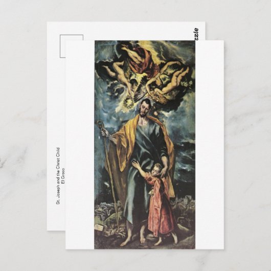 St. Joseph und das Christ Child von El Greco Postc Postkarte (Vorne/Hinten)