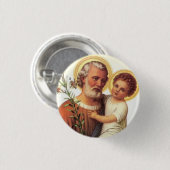 St Joseph und das Kind Jesus Button (Vorne & Hinten)