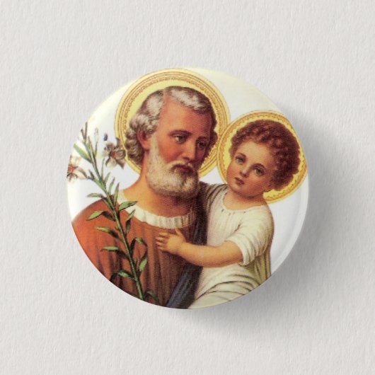 St Joseph und das Kind Jesus Button (Vorderseite)