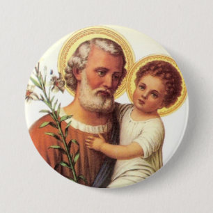 St Joseph und das Kind Jesus Button