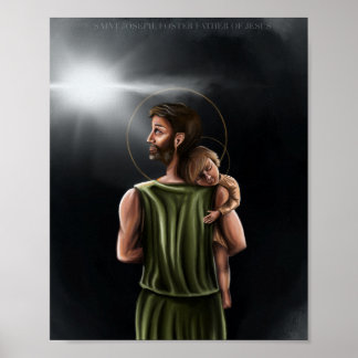 St. Joseph und das Kind Jesus drucken Poster