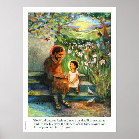 St. Joseph und Jesus sprechen, Poster der Heiligen (Vorne)