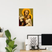 St. Joseph und Kind Jesus katholische Heilige Prin Poster (Heimbüro)