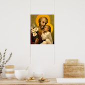 St. Joseph und Kind Jesus katholische Heilige Prin Poster (Küche)