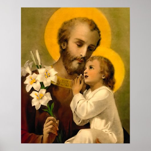 St. Joseph und Kind Jesus katholische Heilige Prin Poster (Vorne)