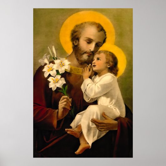St. Joseph und Kind Jesus katholische Heilige Prin Poster (Vorne)