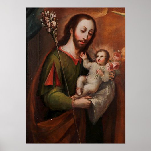 St. Joseph und Säugling Christ Poster (Vorne)
