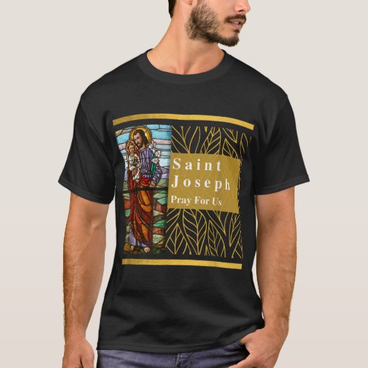St. Joseph und Säugling Jesus Heiligen Joseph Kath T-Shirt (Vorderseite)