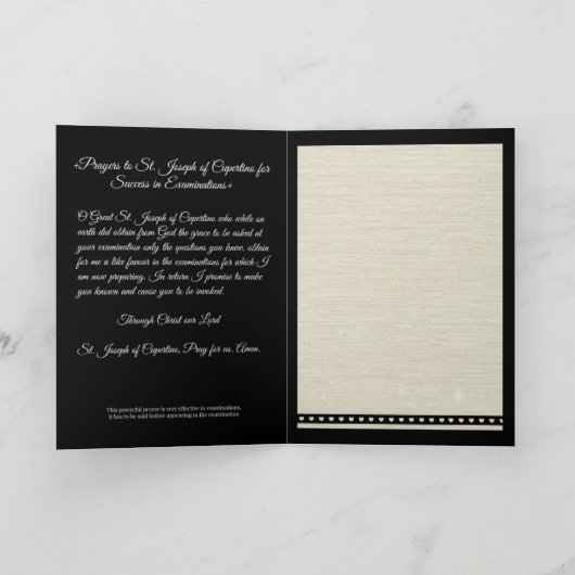 St. Joseph von Cupertino katholisches Gebet Karte (Innenseite)