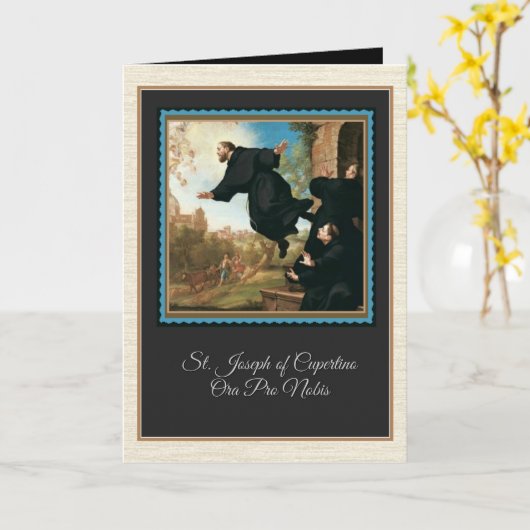 St. Joseph von Cupertino katholisches Gebet Karte (Gelbe Blume)