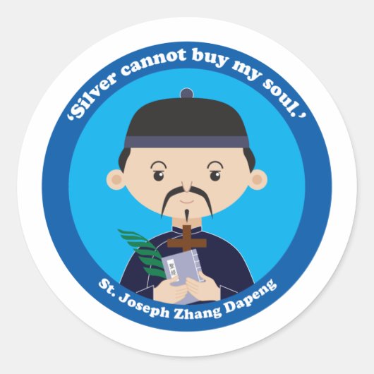 St. Joseph Zhang Dapeng Runder Aufkleber (Vorderseite)