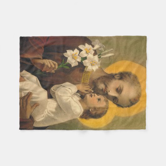 St- Josephbaby-Jesus-Lilie Fleecedecke (Vorderseite (Horizontal))
