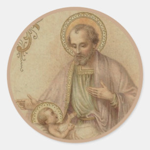 St- Josephbaby Jesus Runder Aufkleber