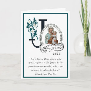 St. Joseph's Day Fest Jesus Religious Gebet Karte