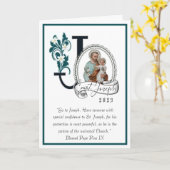 St. Joseph's Day Fest Jesus Religious Gebet Karte (Gelbe Blume)