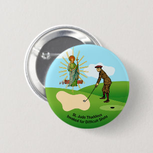 St. Judas Thaddäus & panischer Golfspieler Button