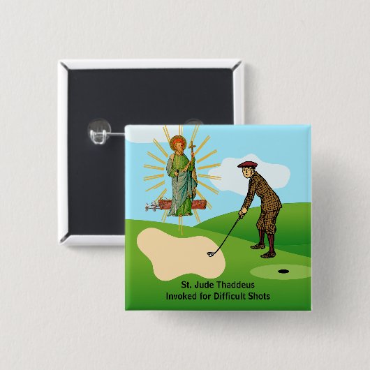 St. Judas Thaddäus & panischer Golfspieler Button (Vorne & Hinten)