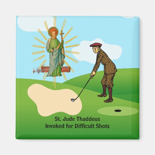 St. Judas Thaddäus & panischer Golfspieler Magnet (Vorne)