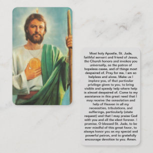 St. Jude Prayer Card: Gabi nach Stunden Visitenkarte
