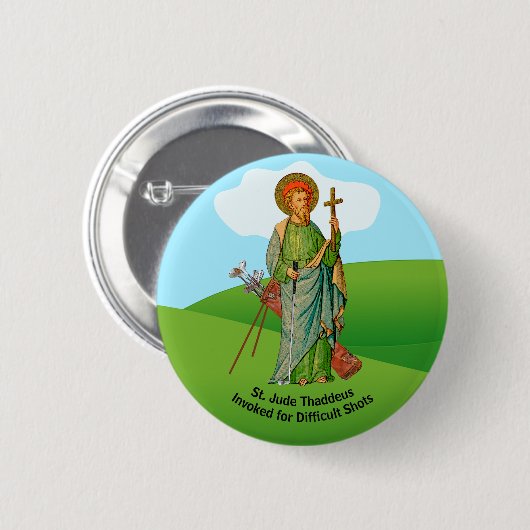 St Jude Thaddeus, für schwierige Golf Shots angeru Button (Vorne & Hinten)
