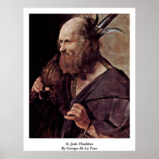 St. Jude Thaddeus von Georges de La Tour Poster (Vorne)