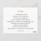 St. Julia Gebetskarte Postkarte (Rückseite)